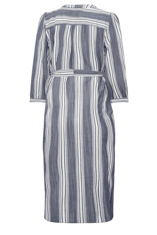 M&Co Navy Blue Stripe Print Tie Waist Tunic Dress | M&Co