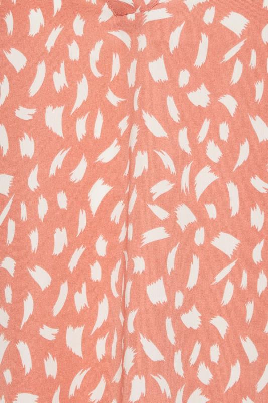 M&Co Pink Brush Stroke Print Half Placket Shirt | M&Co 5