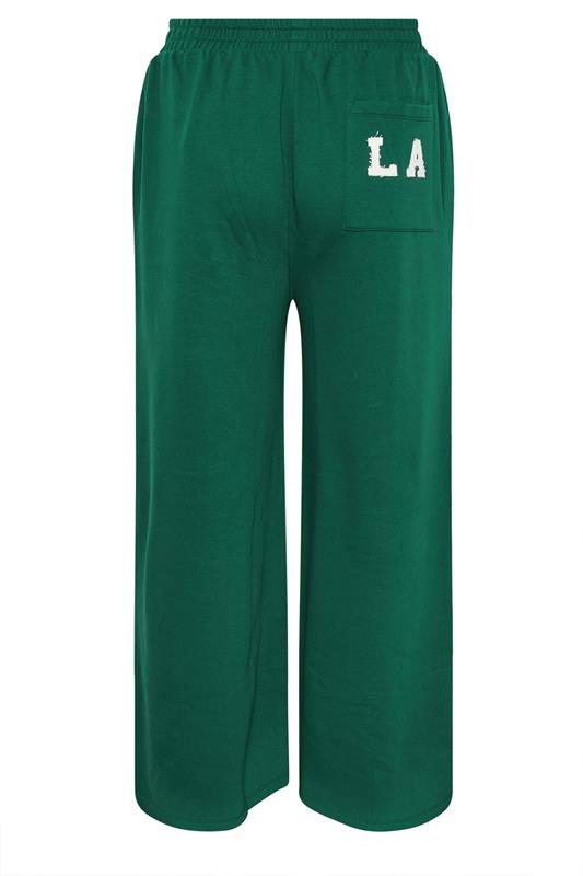 YOURS Plus Size Green 'LA' Wide Leg Joggers | Yours Clothing 7