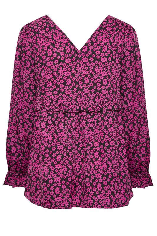 YOURS Plus Size Womens Curve Pink Frill Detail Blouse | Yours Clothing 7