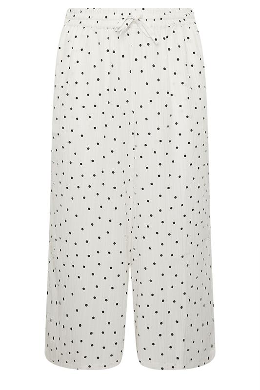 YOURS Plus Size White Polka Dot Culottes | Yours Clothing 5