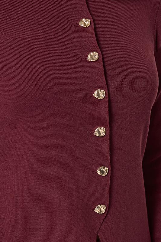 LTS Tall Women's Burgundy Red Button Cardigan | Long Tall Sally 4