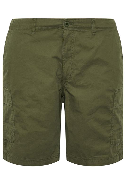 JACK & JONES Big & Tall 2 PACK Neutral And Olive Green Cargo Shorts | BadRhino 5