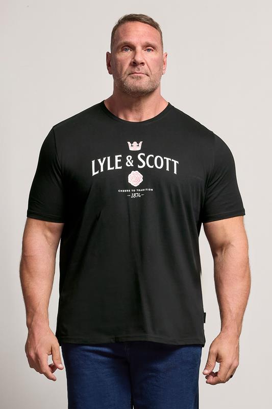  LYLE & SCOTT Big & Tall Black Cheers To Tradition Graphic T-Shirt