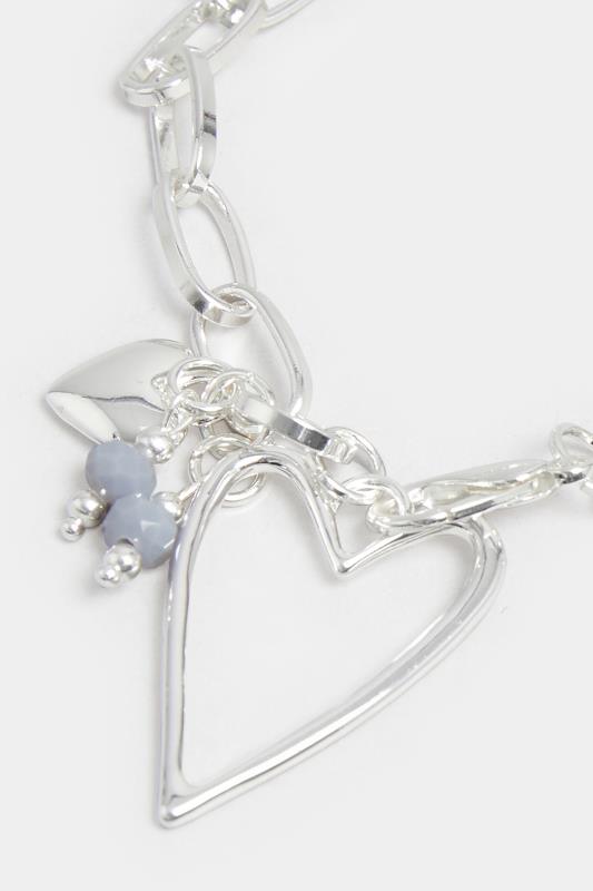 Silver Heart Charm Bracelet | Yours Clothing  3