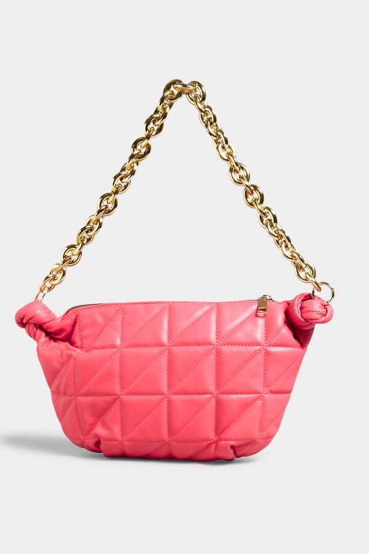 Pink Quilted Shoulder Bag | Yours Clothing 4