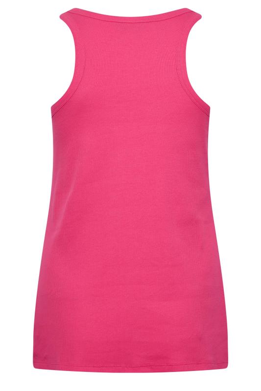 YOURS Plus Size Hot Pink Racer Back Vest Top | Yours Clothing 7