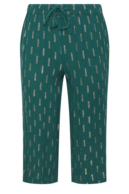 M&Co Petite Teal Green Foil Detail Cropped Trousers | M&Co 6
