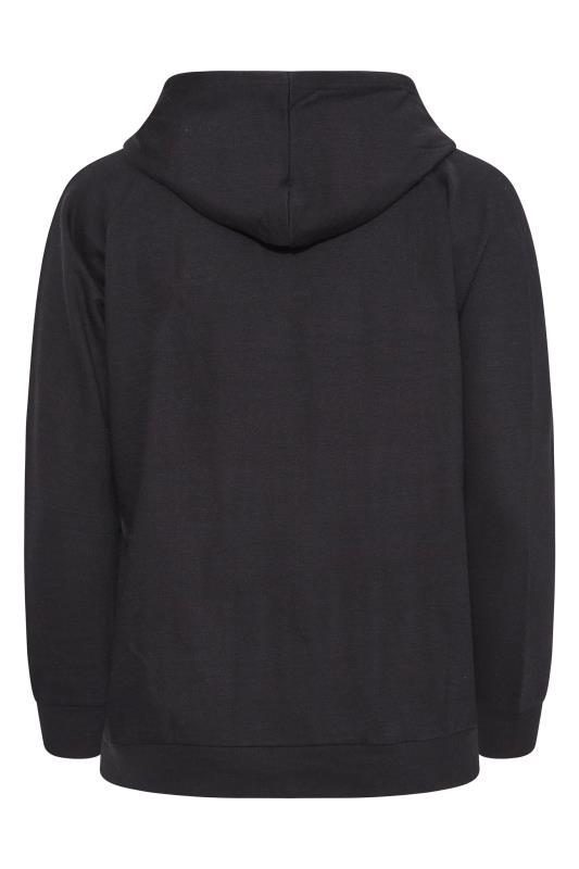 YOURS Plus Size Black Essential Zip Through Hoodie | Yours Clothing 7