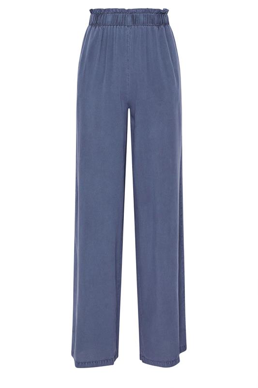 LTS Tall Blue Acid Wash Wide Leg Trousers | Long Tall Sally 7