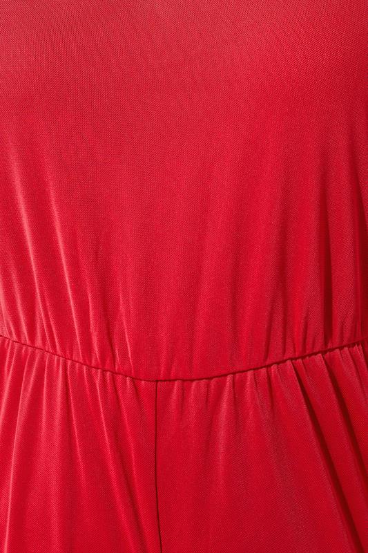 LIMITED COLLECTION Plus Size Red Mesh Jumpsuit | Yours Clothing 4