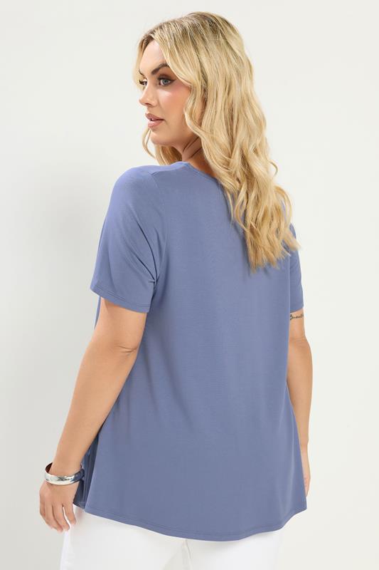 YOURS Plus Size Blue Soft Touch Top | Yours Clothing 2
