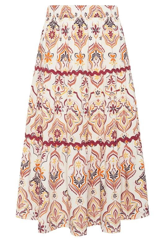 M&Co Petite Orange Abstract Print Maxi Skirt | M&Co 6