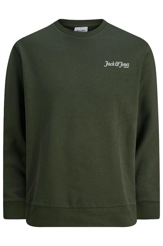 JACK & JONES Big & Tall Duffle Bag Green Crew Neck Sweatshirt | BadRhino 4
