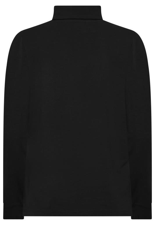 M&Co Black Turtle Neck Long Sleeve Cotton Blend Top | M&Co 7