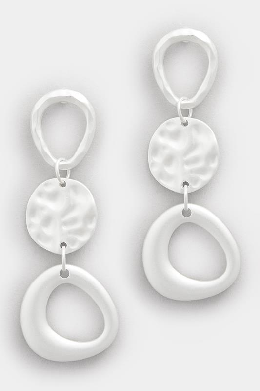Silver Tone Triple Drop Earrings | Yours Clothing 1