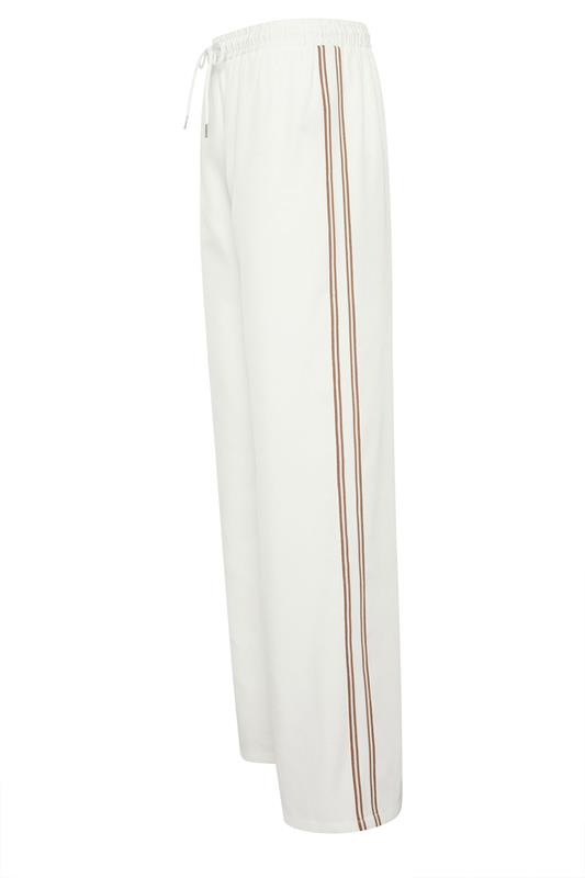 LTS Tall Women's Ivory White Side Stripe Wide Leg Trousers | Long Tall Sally 7
