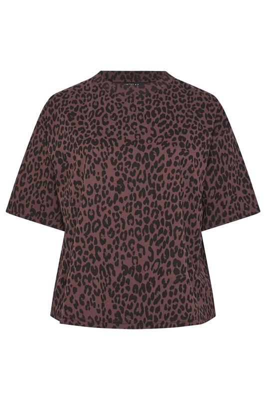 LIMITED COLLECTION Plus Size Chocolate Brown Leopard T-Shirt | Yours Clothing 5