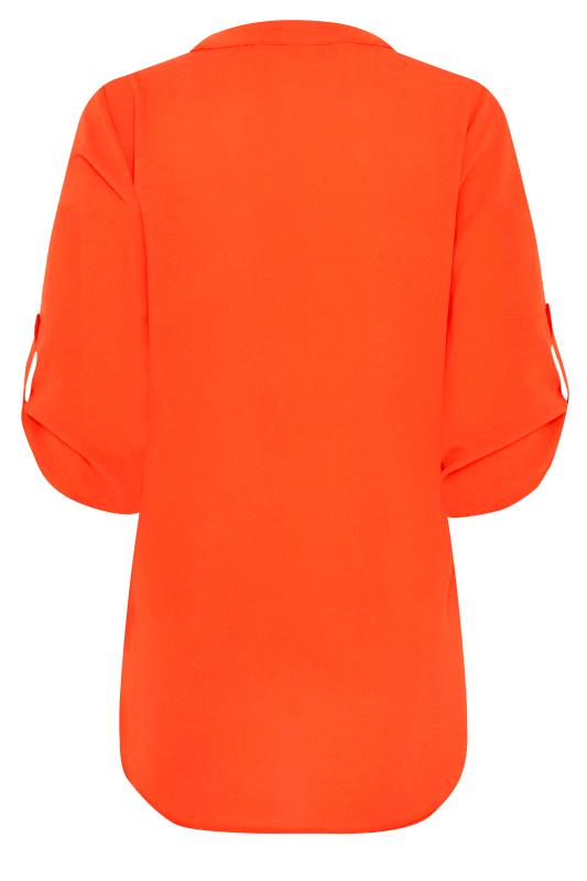 M&Co Bright Orange Statement Button Tab Sleeve Blouse | M&Co 7
