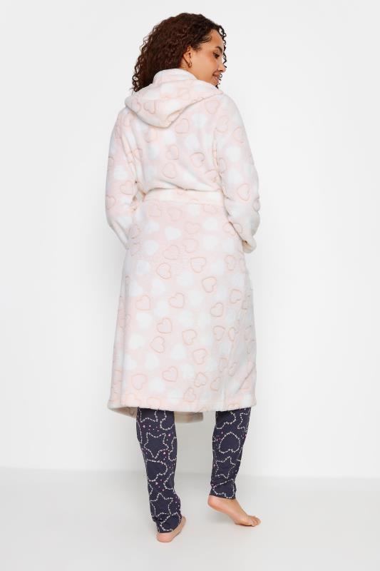 M&Co Pink Soft Touch Heart Print Hooded Dressing Gown | M&Co 4
