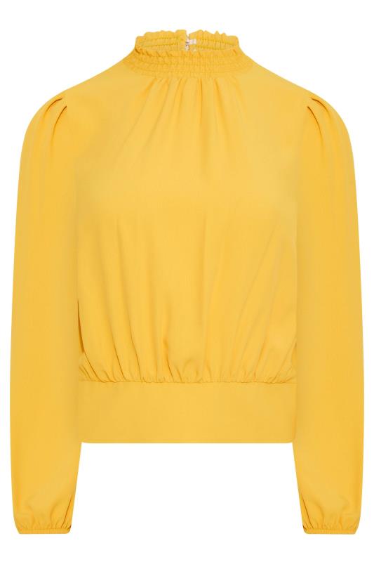 Petite Yellow Shirred Neckline Blouse | PixieGirl 6