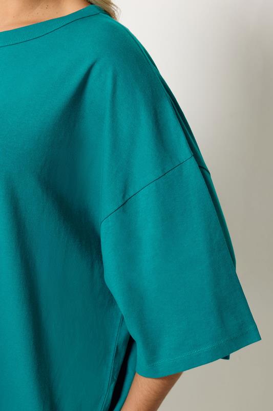 YOURS Plus Size Teal Blue Boxy T-Shirt | Yours Clothing 4