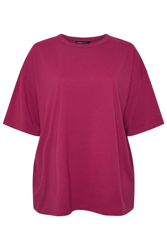 YOURS Plus Size Berry Red Oversized T-Shirt | Yours Clothing 5