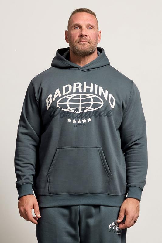 BadRhino Big & Tall Stormy Blue Worldwide Hoodie