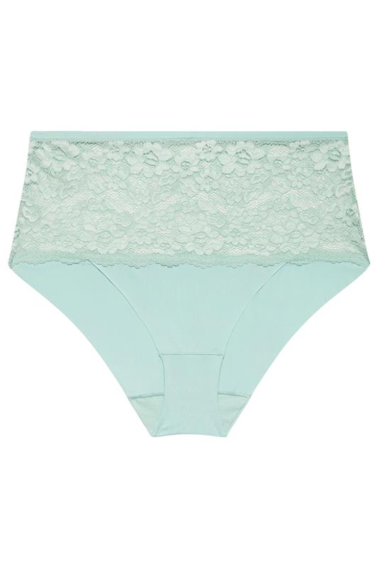 YOURS Plus Size Mint Green Lace Full Brief | Yours Clothing 6