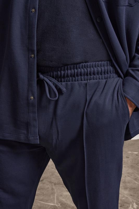 BadRhino Big & Tall Navy Blue Textured Jersey Joggers | BadRhino 2