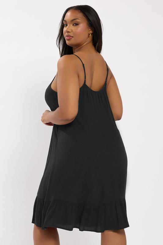 YOURS Plus Size Black Crinkle Mini Dress | Yours Clothing 2