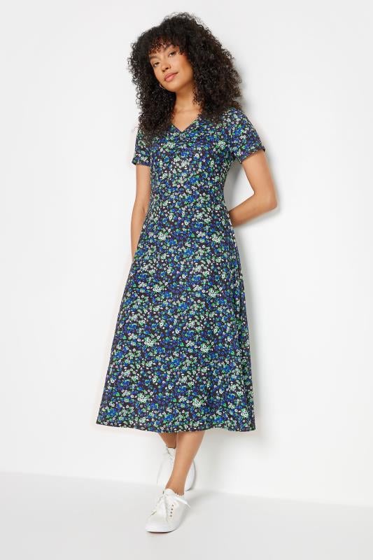 M&Co Black & Blue Floral Ditsy Print Dress | M&Co 1