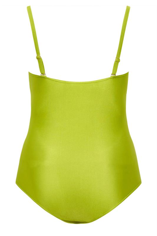 YOURS Plus Size Green Shell Detail Swimsuit | Yours Clothing 9