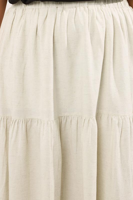 EVANS Plus Size Natural Brown Tiered Linen Maxi Skirt | Evans 5