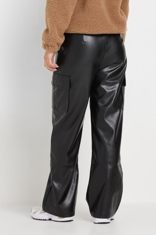 PixieGirl Petite Women's Black Faux Leather Utility Style Trousers | PixieGirl 5