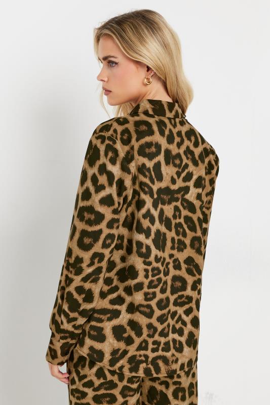 PixieGirl Petite Women's Brown Leopard Print Long Sleeve Shirt | PixieGirl 5