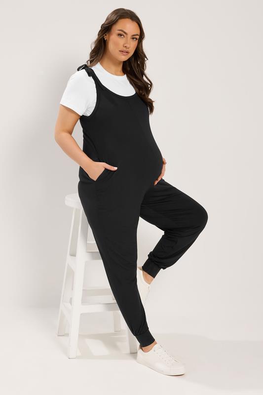 BUMP IT UP MATERNITY Curve Black Oversized Jumpsuit
