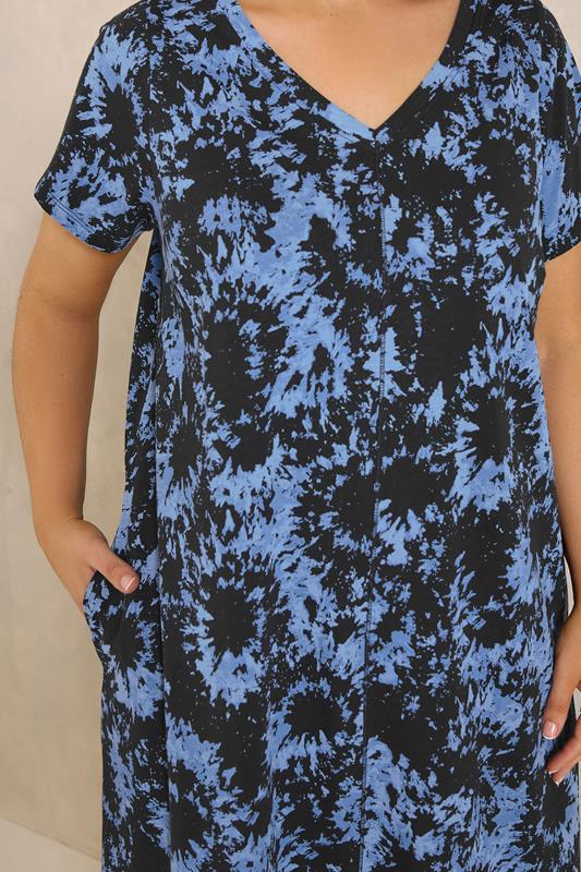EVANS Plus Size Black Tie Dye Cotton Dress | Evans 4