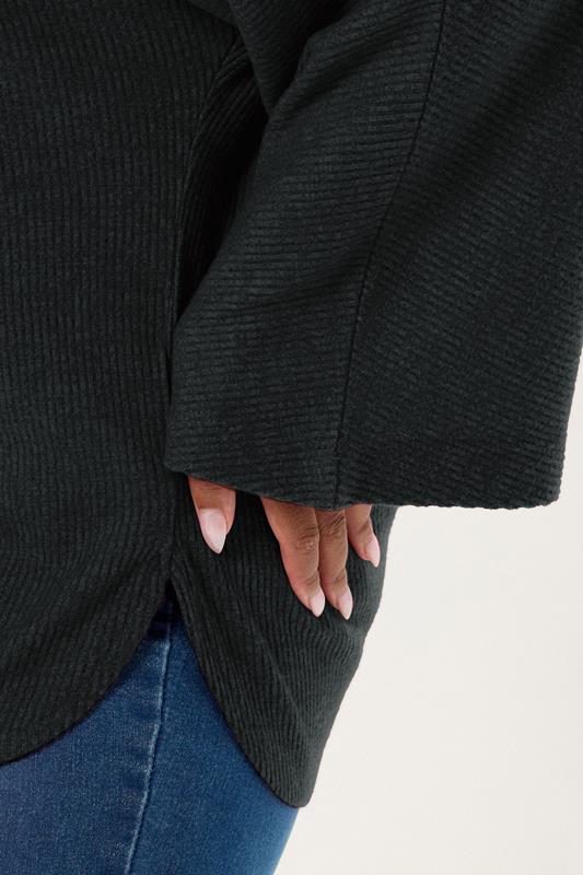YOURS Plus Size Black Soft Touch Ribbed Jumper | Yours Clothing 4