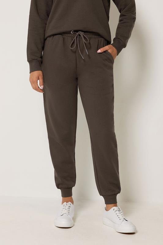 M&Co Petite Chocolate Brown Cuffed Joggers | M&Co 1