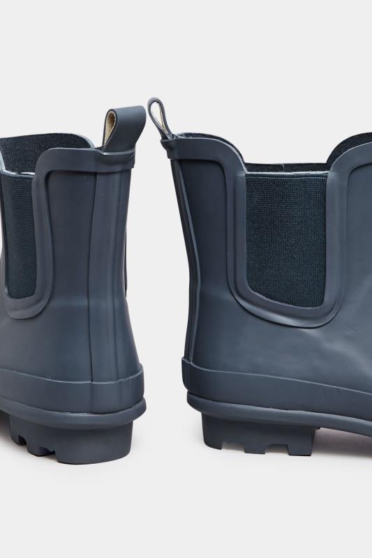 Navy Blue Chelsea Wellies In Wide E Fit | Yours Clothing 4