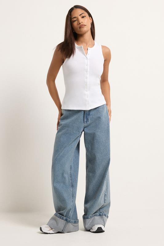 PixieGirl Petite 2 PACK Women's White & Black Ribbed Cotton Vest Top | PixieGirl 4
