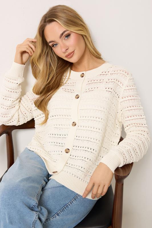  M&Co Cream Crochet Cardigan
