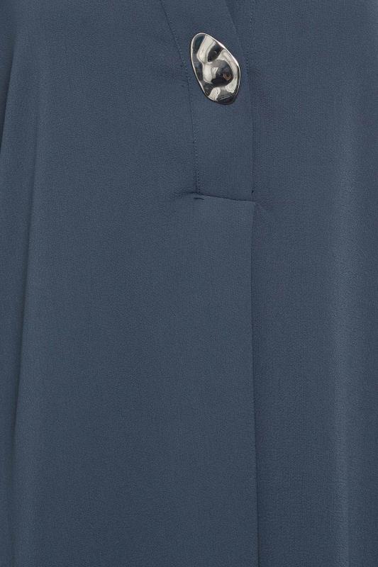M&Co Blue Long Sleeve Button Blouse | M&Co 5