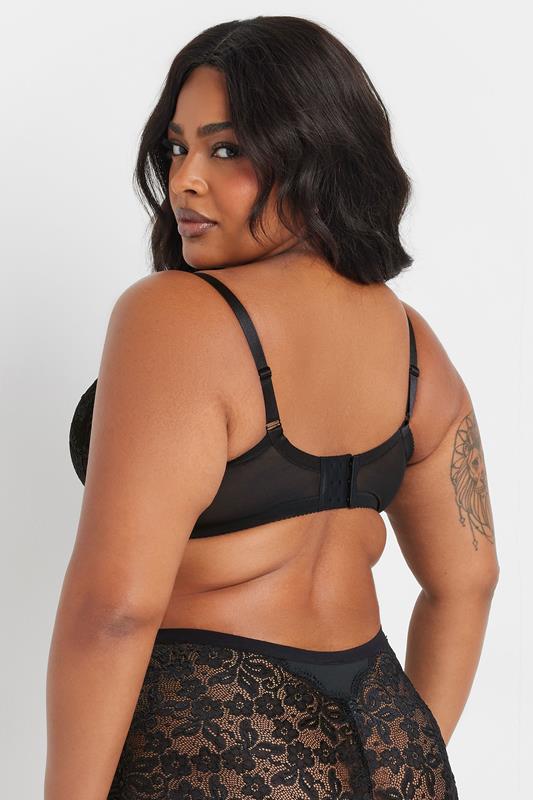 YOURSET 2 PACK Plus Size Black & Pink Lace Underwired Bras | Yours Clothing 6