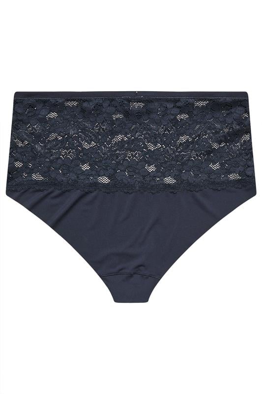 YOURS Plus Size Navy Blue Lace Full Brief | Yours Clothing 6