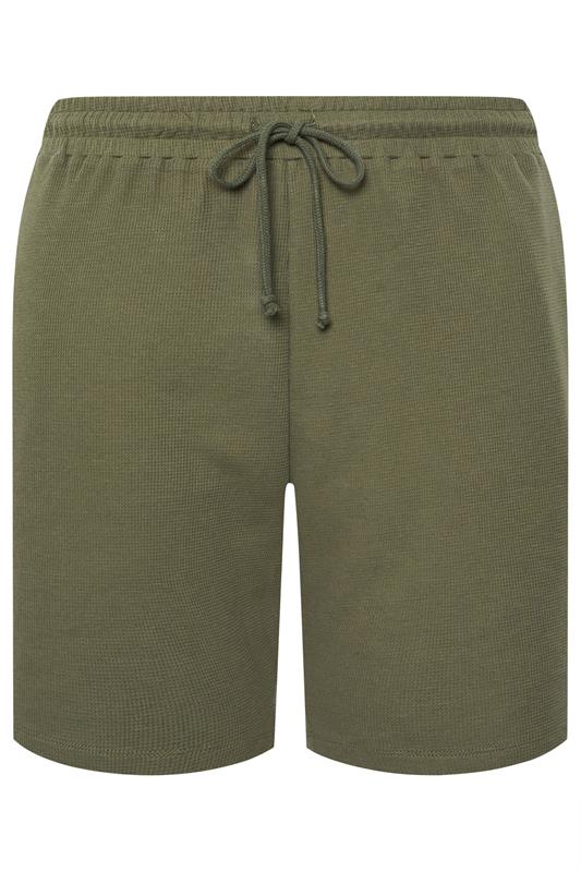 BadRhino Big & Tall Khaki Green Textured Shorts | BadRhino 6