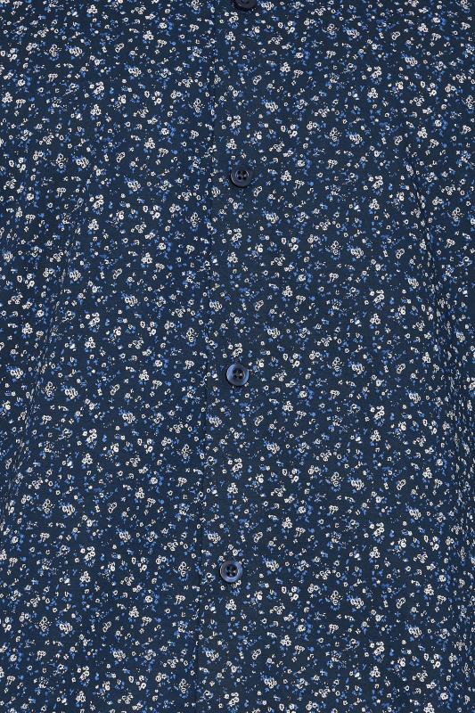 BadRhino Tailoring Big & Tall Navy Blue Micro Floral Print Formal Shirt | BadRhino 6