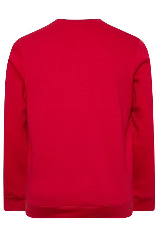 BadRhino Big & Tall Red 'Christmas Jumper' Printed Sweatshirt | BadRhino 5
