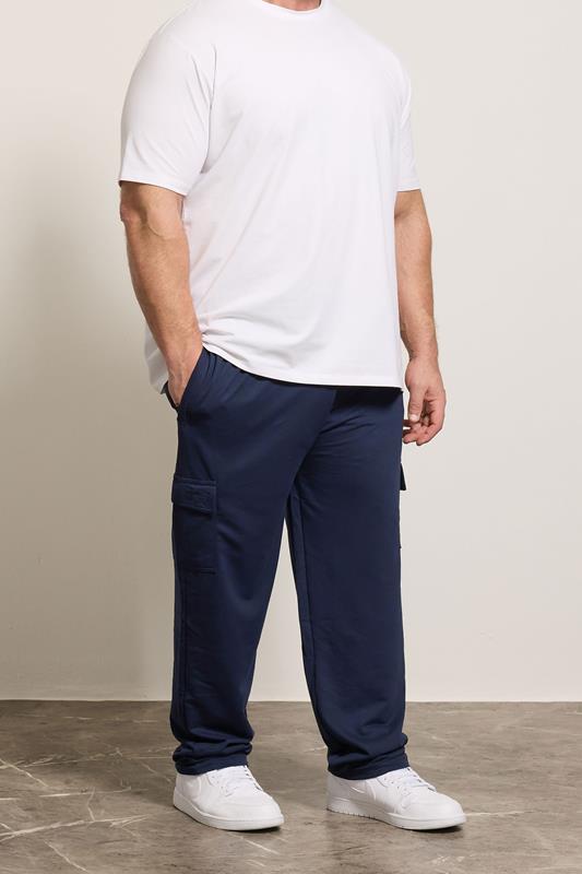 KAM Navy Blue Cargo Joggers | BadRhino 1
